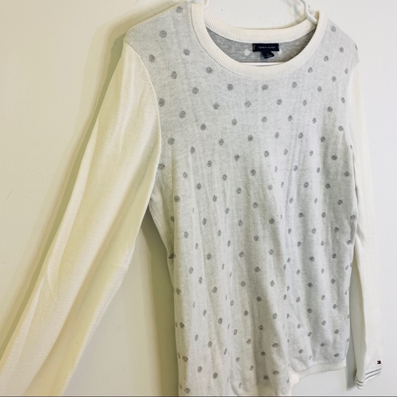 Tommy Hilfiger White Grey Polka Dot Sweater - Picture 10 of 10